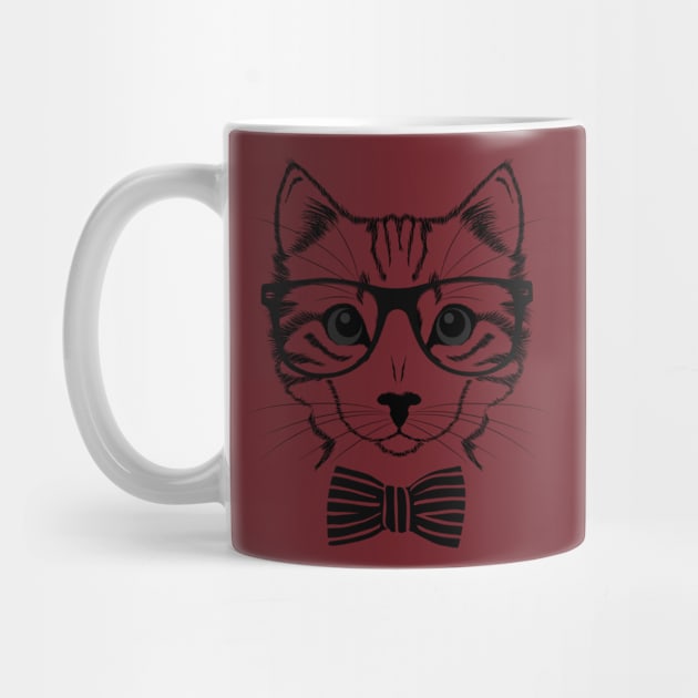 Nerdy Cat Face Funny Design by solsateez